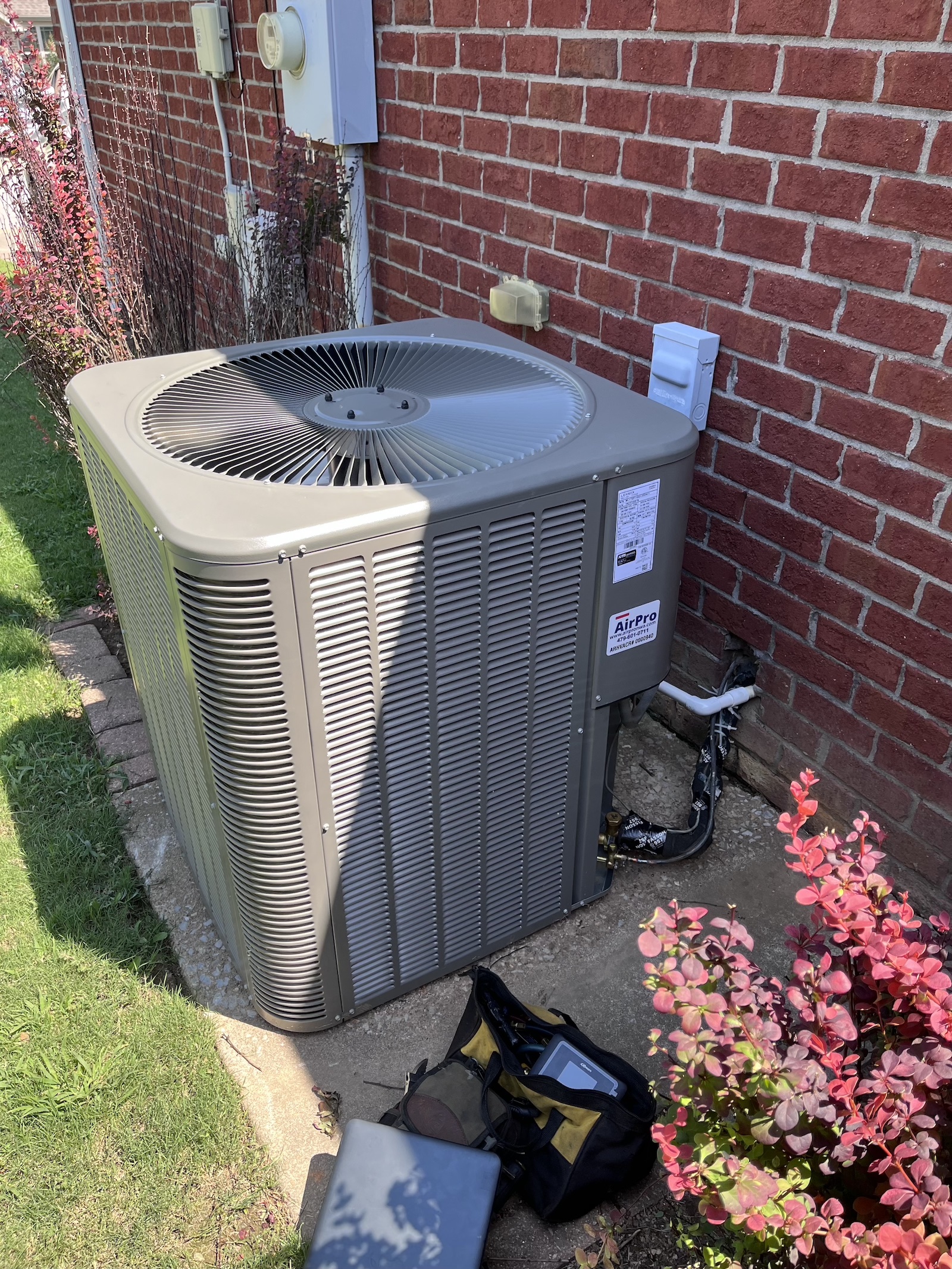 Outdoor heat pump installed by AirPro